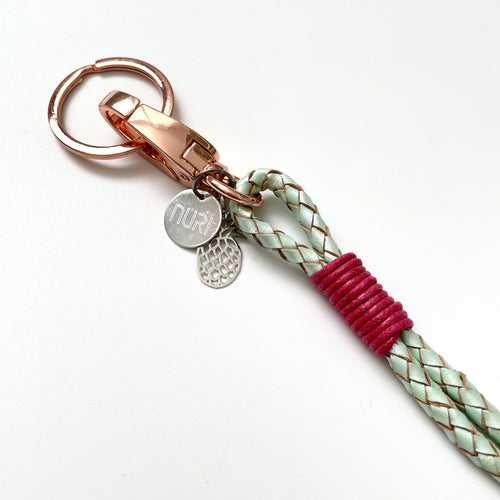 Schlüsselanhänger Leder Mint Pink - NURI